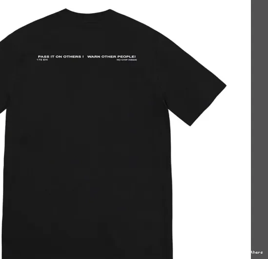 S Short T-shirt L Black Logo Banner M sleeved Warning XL Tee 22FW White and Warning 0920